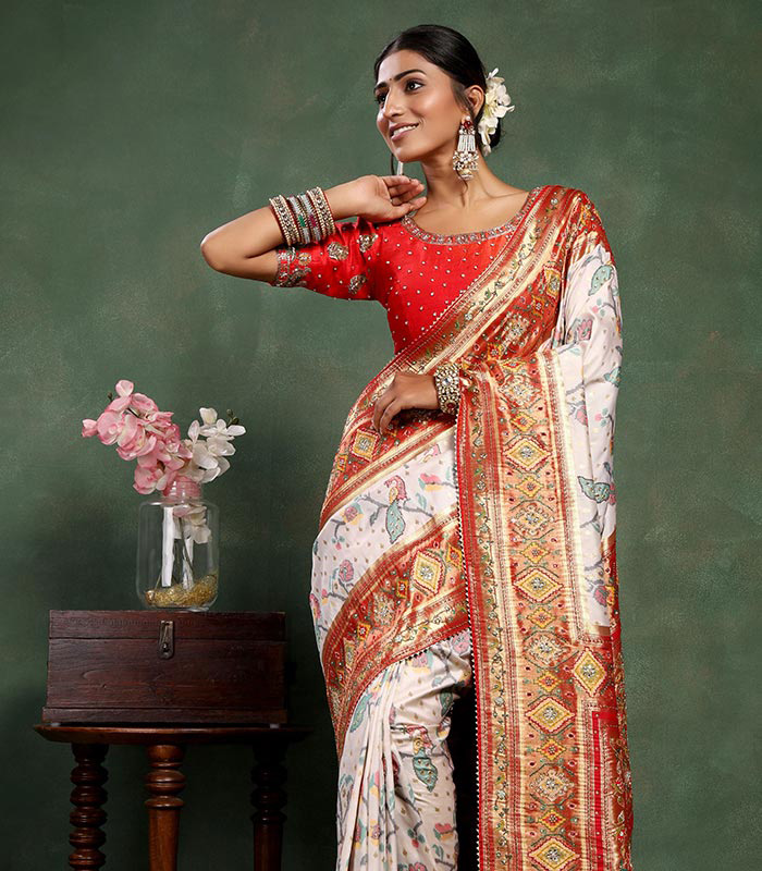 Suta sarees are now made fluid with MODAL- a nature-based fabric from the  house of Aditya Birla Group. Shop the Liva … | Saree blouse designs, Blouse  designs, Saree