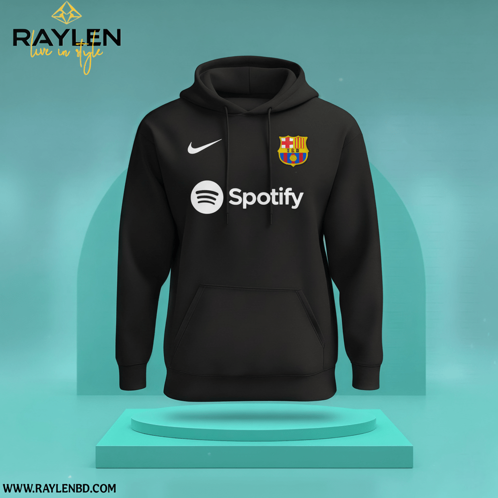 Barcelona Black Premium Sports Hoodie
