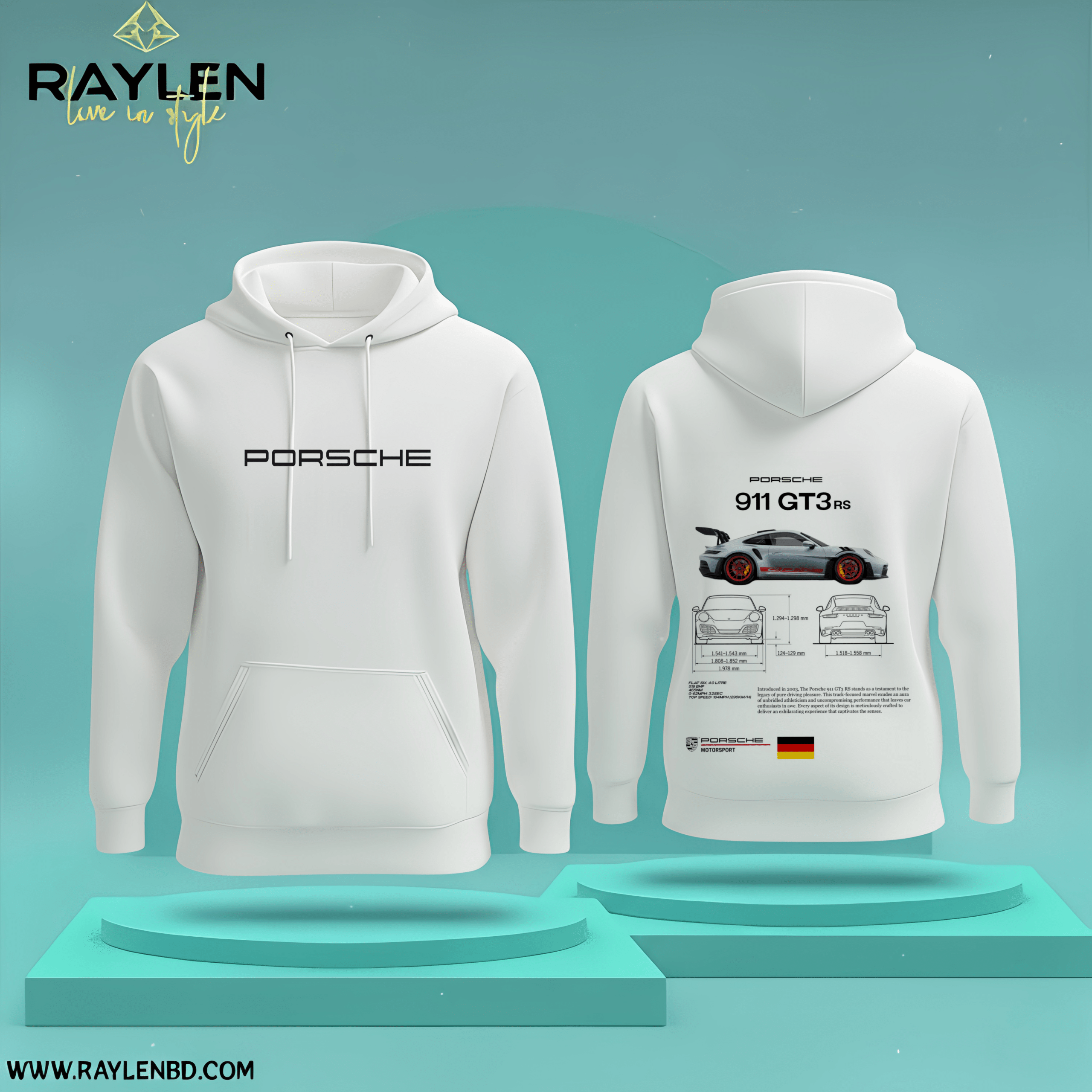 Porsche Special Edition – White Premium Hoodie