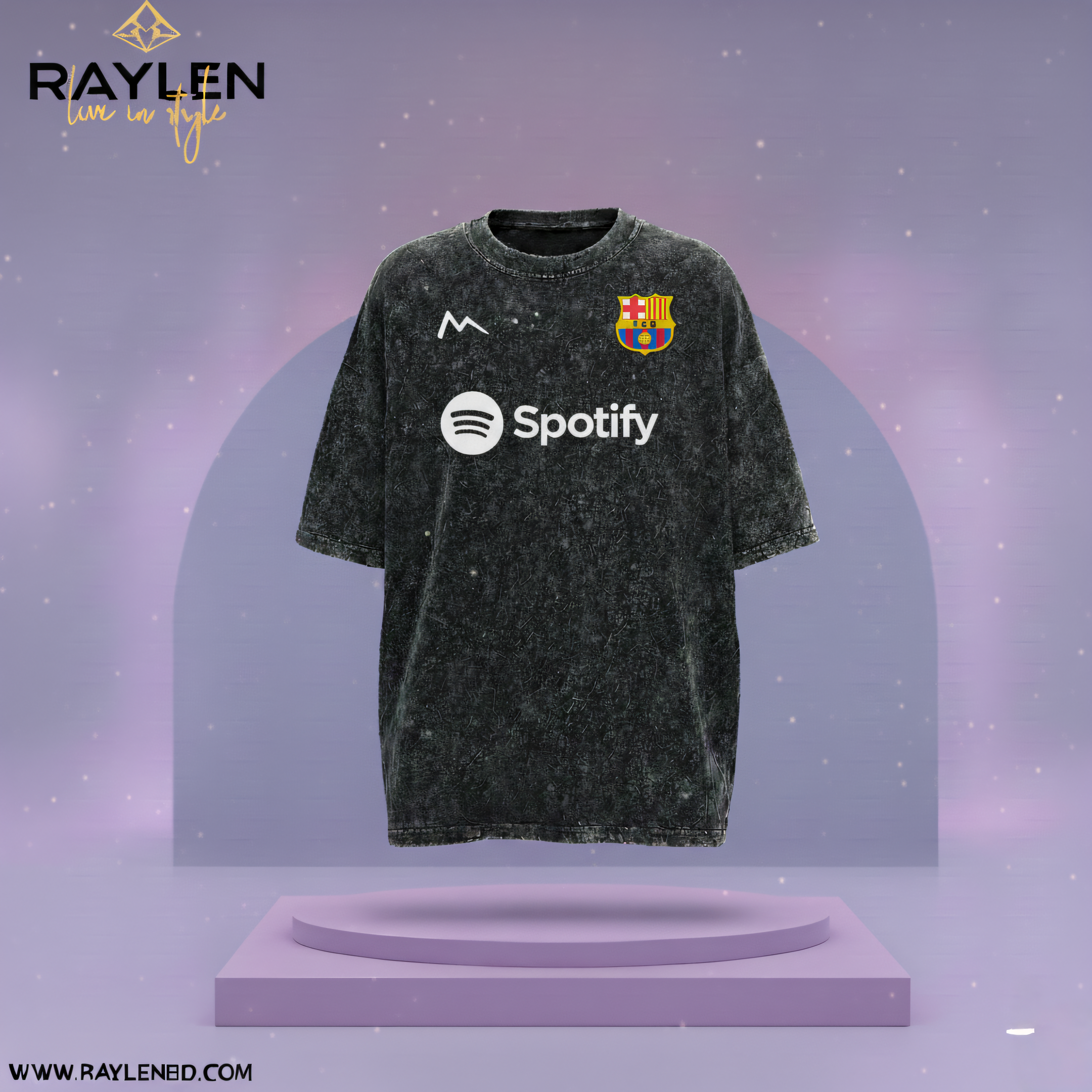 Barcelona Acid Wash DropShoulder T Shirt