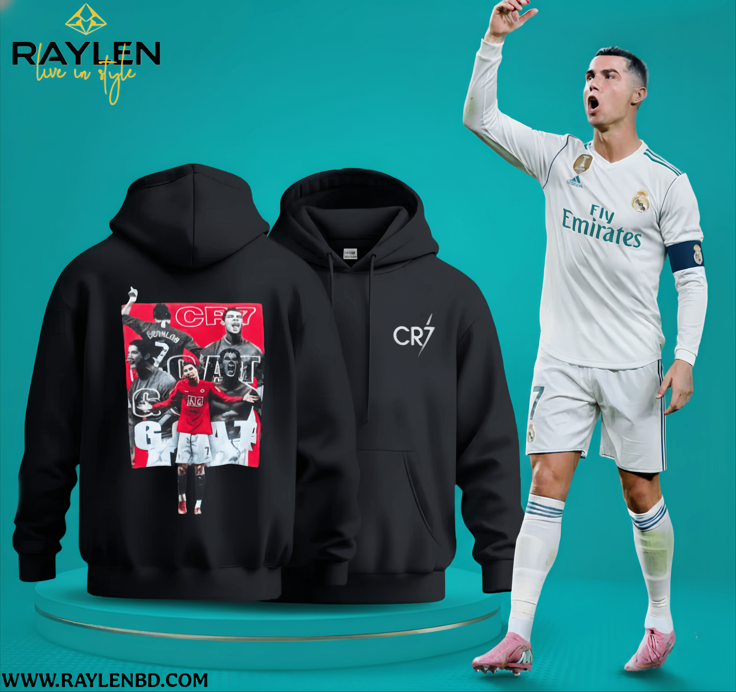 Ronaldo Special Edition – Black CR7 Premium Hoodie